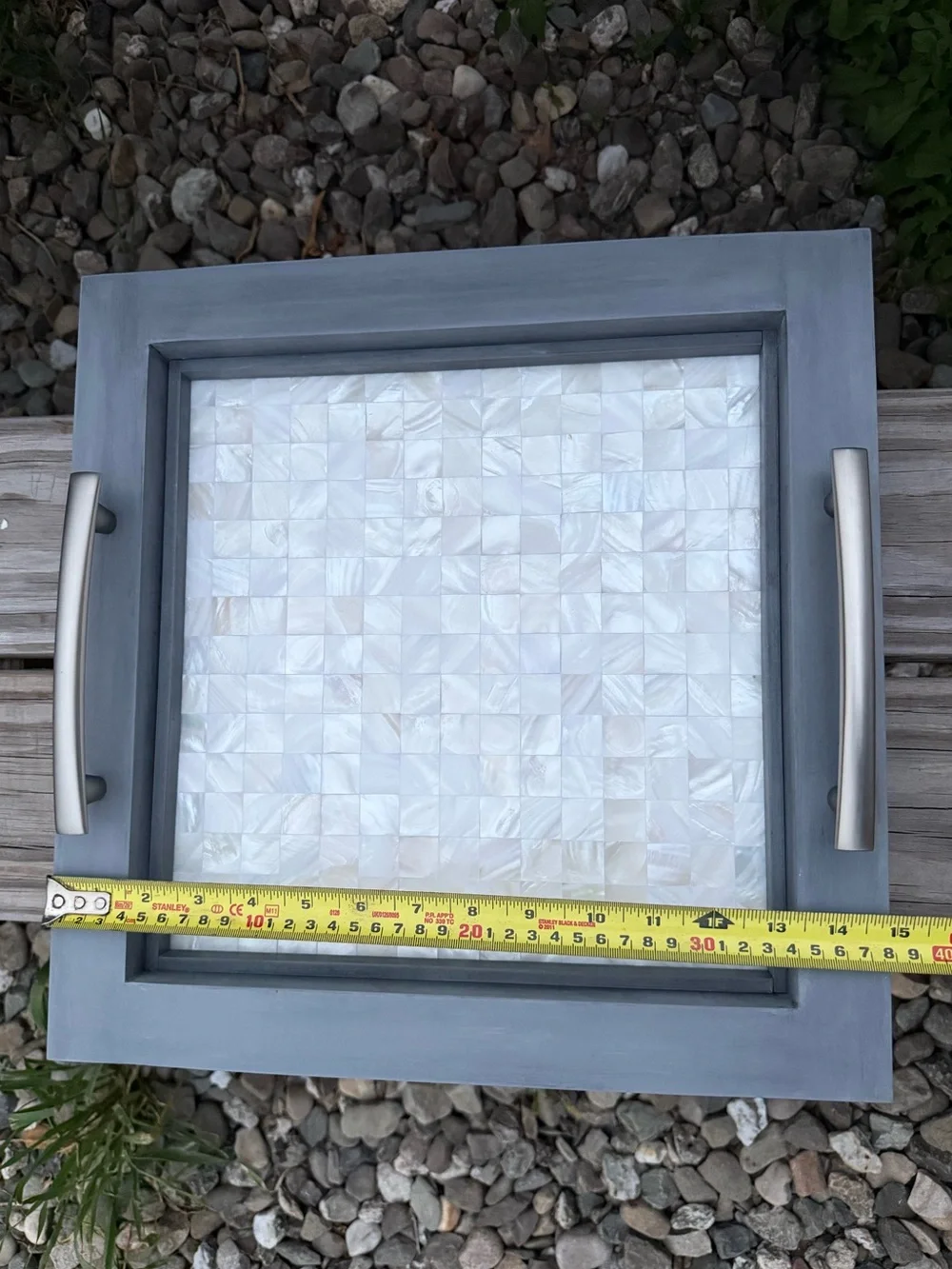 Mother of Pearl Mosaic Serving Tray - Ottoman Serving Tray Mother of Pearl Inlay